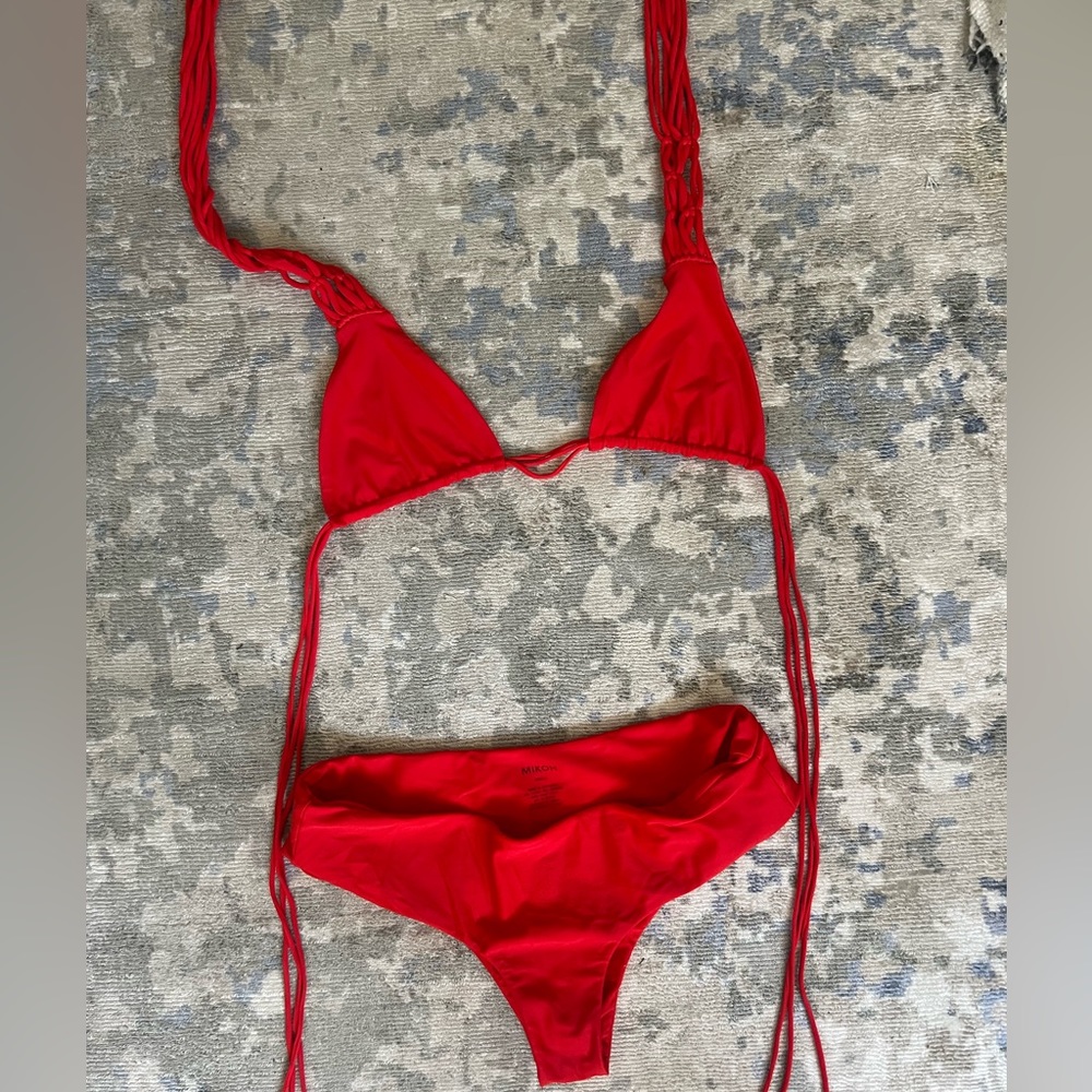 MIKOH bright red bathing suit